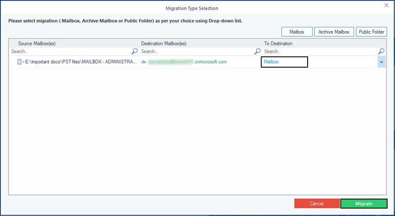 select migration type
